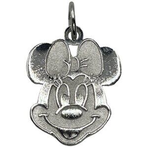 Vintage 925 Sterling Silver Walt Disney Minnie Mouse Face Charm Pendant